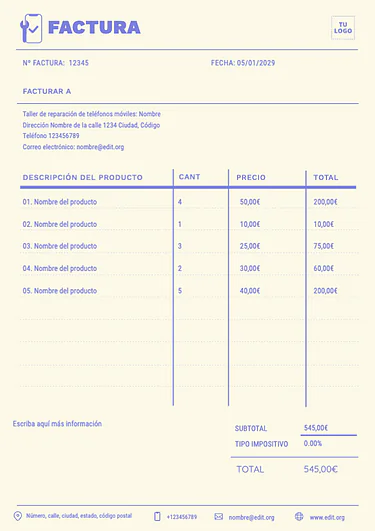 Crear una factura