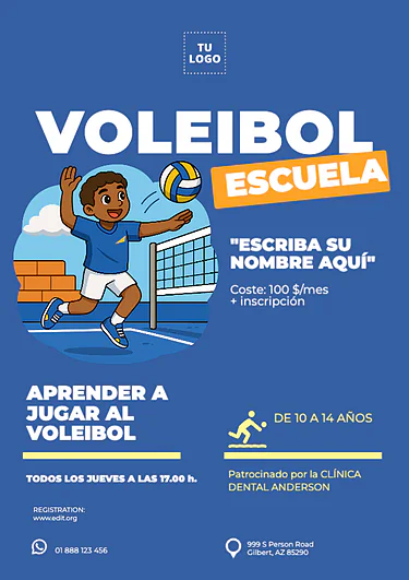 Edita un cartel de voleibol
