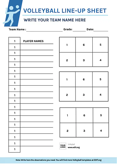 Edit a volleyball template