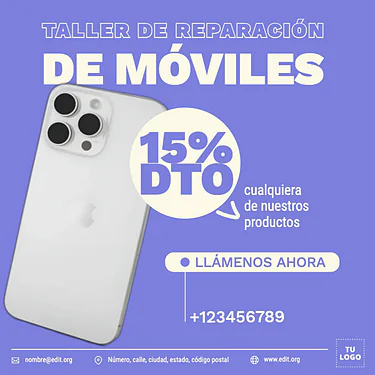 Edita un diseño de reparación de móviles