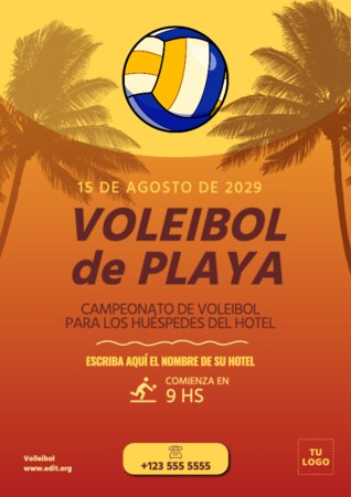 Edita un cartel de voleibol