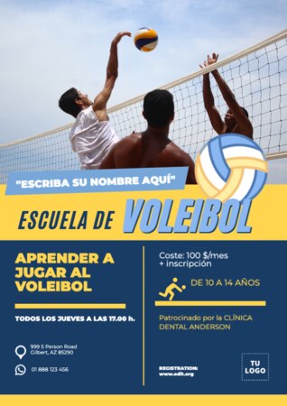 Edita un cartel de voleibol
