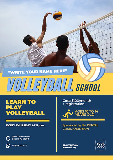 Edit a volleyball template