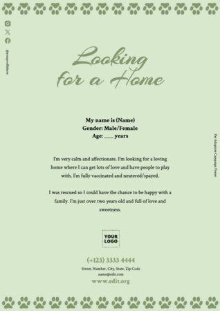 Crea un design per dog sitter