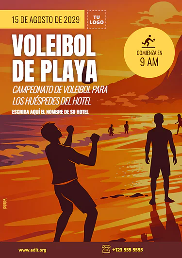 Edita un cartel de voleibol