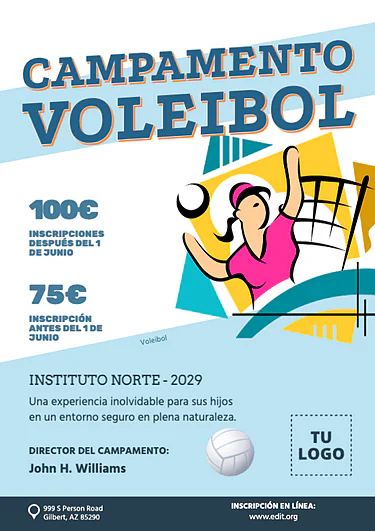 Edita un cartel de voleibol