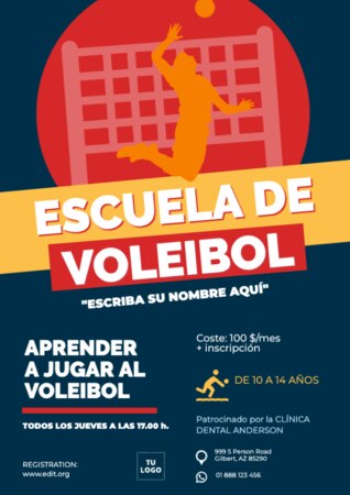 Edita un cartel de voleibol