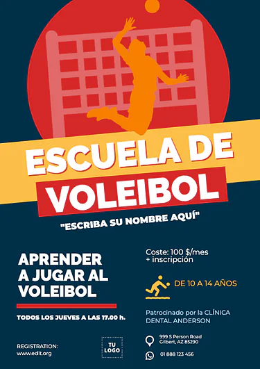 Edita un cartel de voleibol