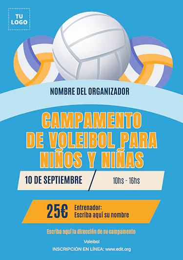 Edita un cartel de voleibol