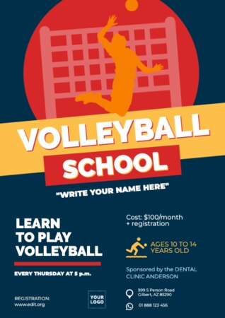 Edit a volleyball template