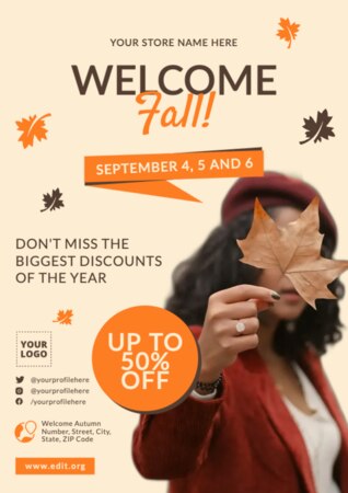 Edit a Fall Sale sign