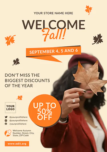 Edit a Fall Sale sign