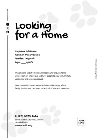 Crea un design per dog sitter