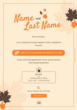 Modifier un modèle de flyer d'automne