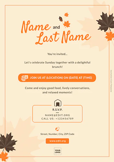 Modifier un modèle de flyer d'automne