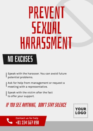 Éditer une affiche contre le harcèlement au travail