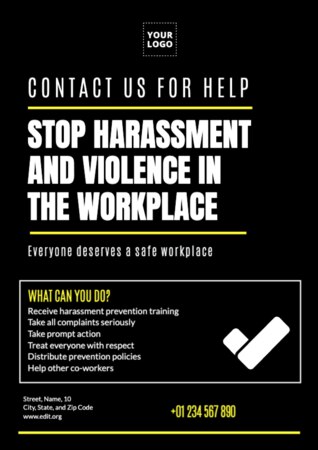 Éditer une affiche contre le harcèlement au travail