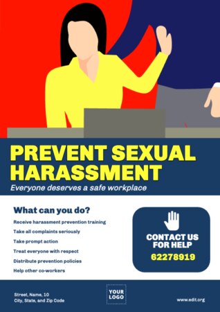 Éditer une affiche contre le harcèlement au travail