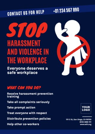 Éditer une affiche contre le harcèlement au travail