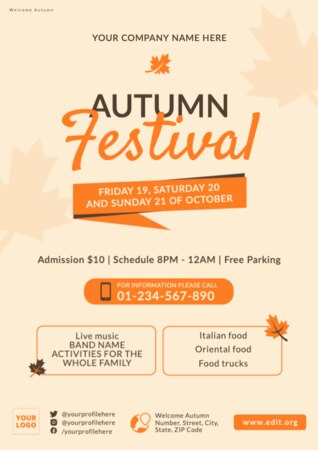 Modifier un modèle de flyer d'automne