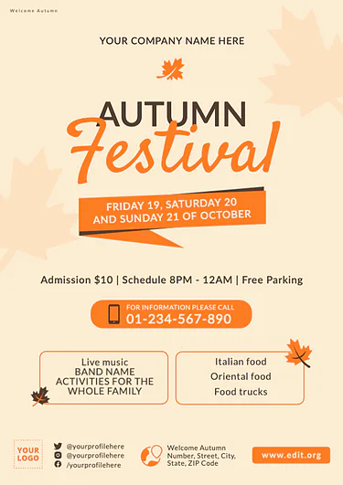 Modifier un modèle de flyer d'automne