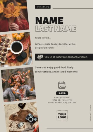 Modifier un modèle de flyer d'automne