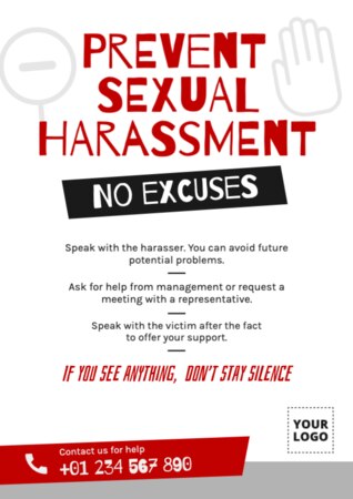 Éditer une affiche contre le harcèlement au travail