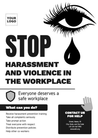 Éditer une affiche contre le harcèlement au travail