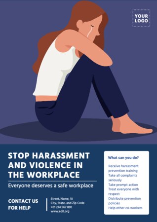 Éditer une affiche contre le harcèlement au travail