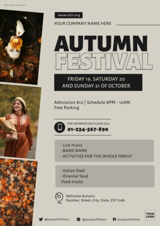 Modifier un modèle de flyer d'automne