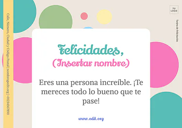 Edita una Tarjeta de Buen Trabajo