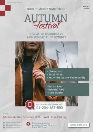 Modifier un modèle de flyer d'automne