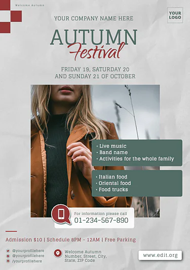 Modifier un modèle de flyer d'automne