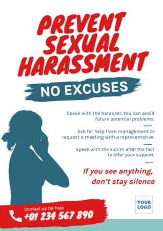 Éditer une affiche contre le harcèlement au travail