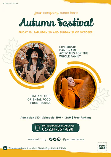 Modifier un modèle de flyer d'automne