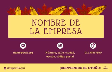 Edita una tarjeta de visita