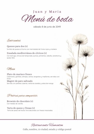 Edita un menú de catering