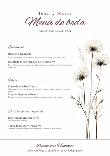 Edita un menú de catering