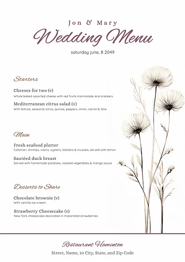 Edit a catering menu