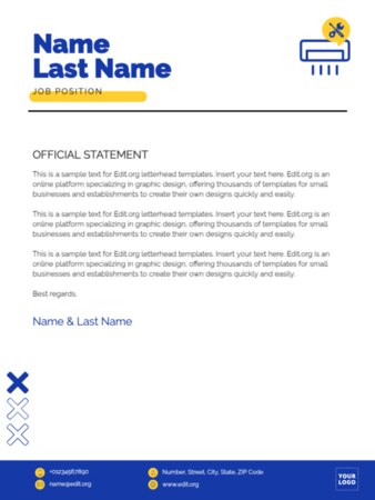 Modifica un modello in formato lettera americano