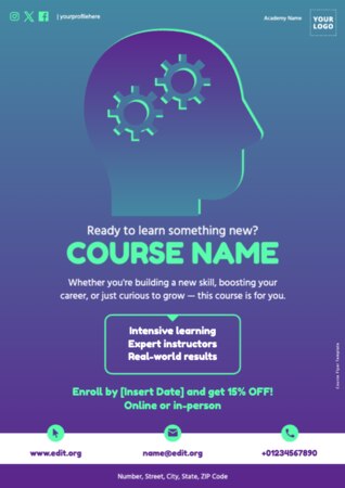 Bearbeite eine Vorlage für Online-Kurse