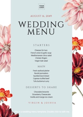 Edite um cardápio de buffet