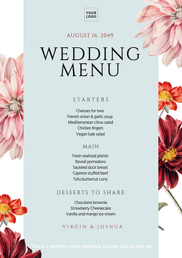 Edit a catering menu
