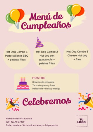 Edita un menú de catering