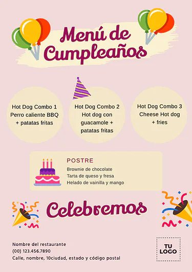 Edita un menú de catering