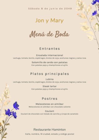 Edita un menú de catering