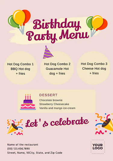 Edit a catering menu