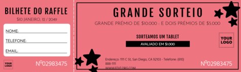 Crie um bilhete de rifa