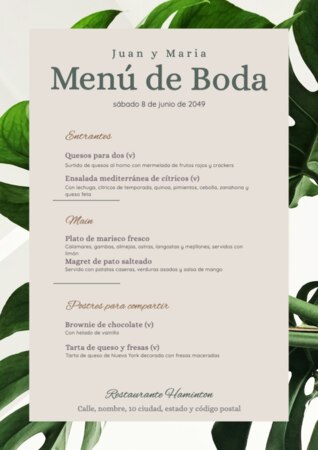 Edita un menú de catering