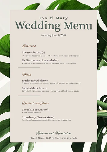 Edit a catering menu